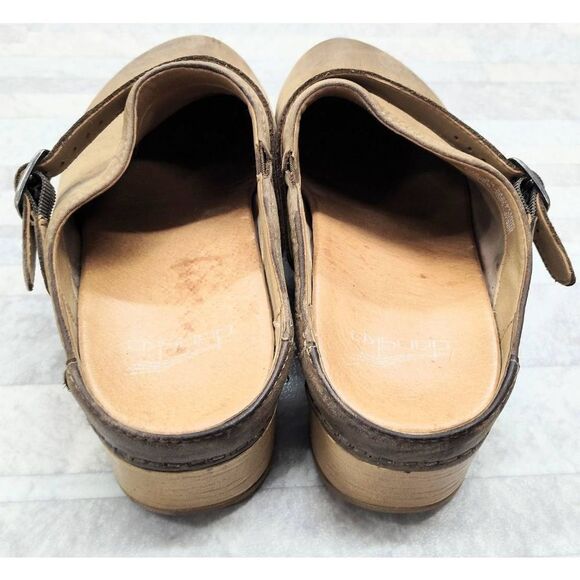 DANSKO BROWN LEATHER BUCKLED MULE SIZE 39 /US 8.5-9 PRE-LOVED - Picture 7 of 12